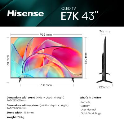 Midwich Ltd - Hisense 43 E7 Series QLED TV (HIS43E7KQ)