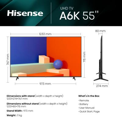 55" 4K UHD HDR SMART TV with Dolby Vision