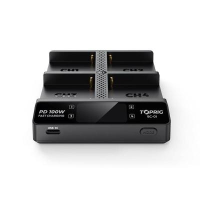 TopRig 100W 4-Bay NP-F Fast Charger