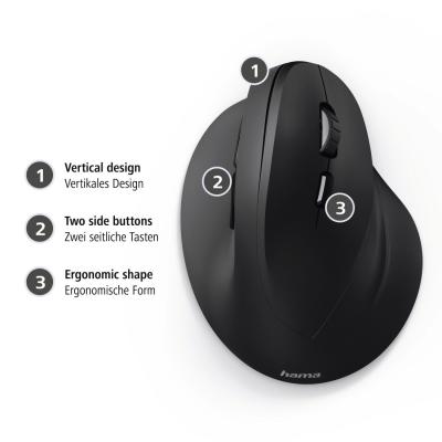 Vertical Ergonomic Wireless Mouse BLK